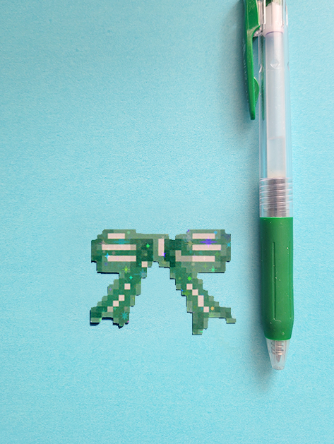 Lady at the Desk Ribbon Flake Green