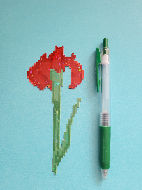 Lady At The Desk Giga Flake Red Flower A002