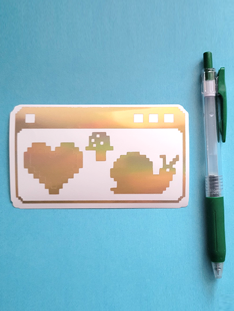 Holographic Gold Woodland Shapes A001