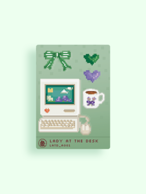 Lady at the Desk Stickards™ A001