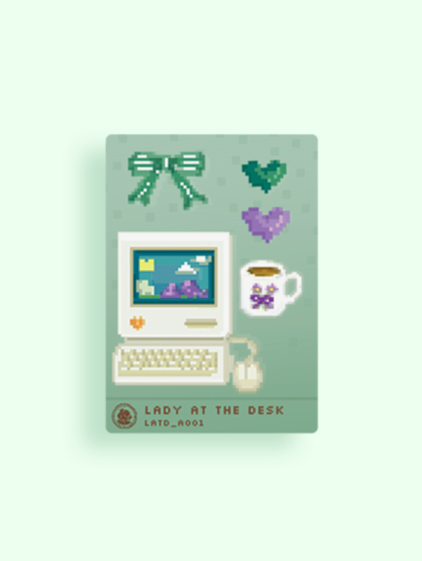 Lady at the Desk Stickards™ A001