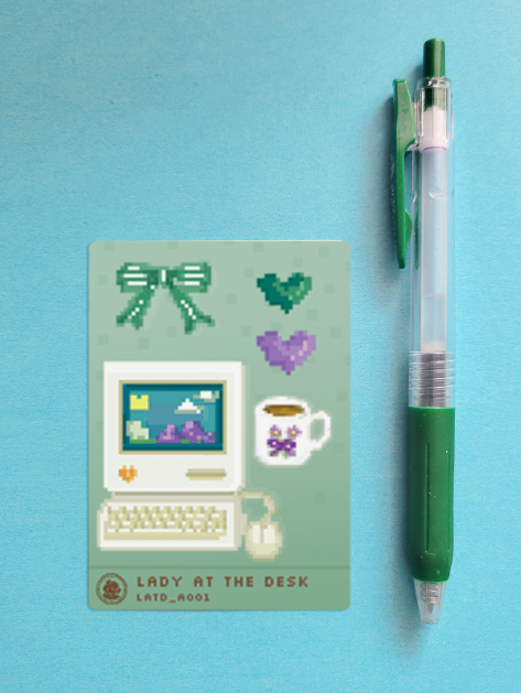 Lady at the Desk Stickards™ A001