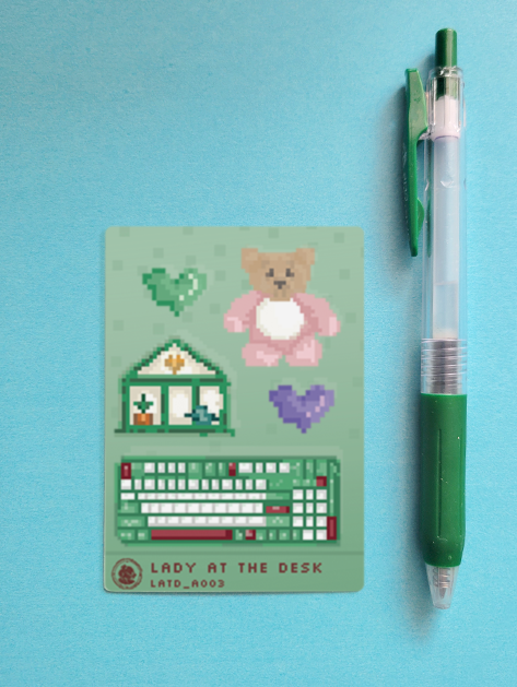 Lady at the Desk Stickards™ A003