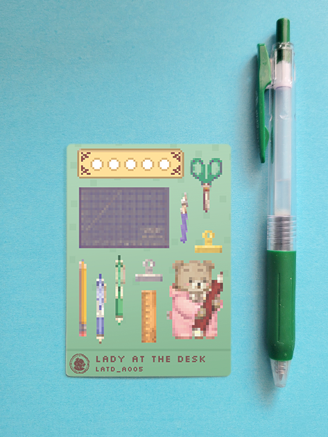Lady at the Desk Stickards™ A005